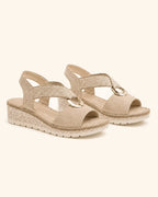 Pau | Amelia — Sandalias Cómodas Arco Dorado