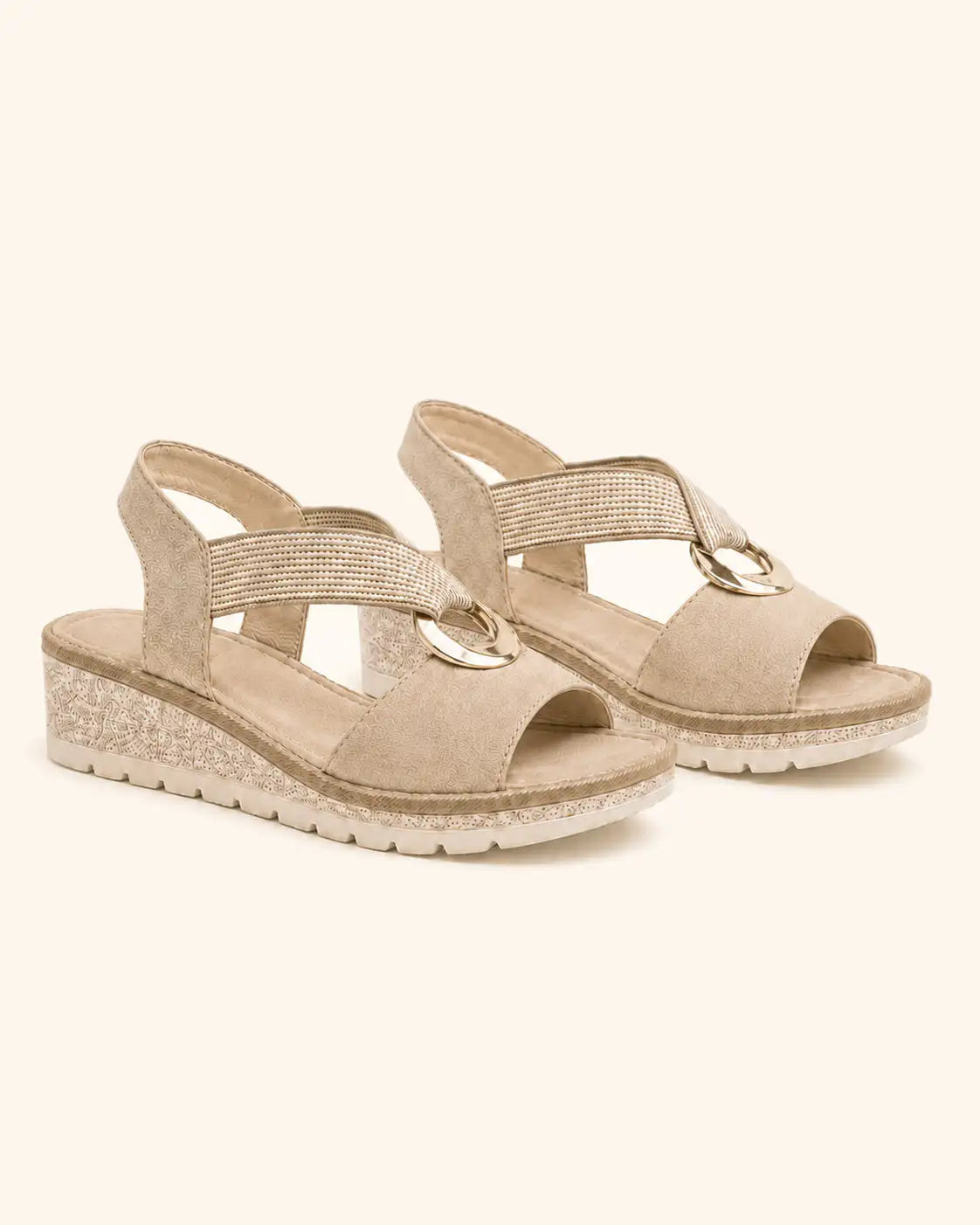 Pau | Amelia — Sandalias Cómodas Arco Dorado