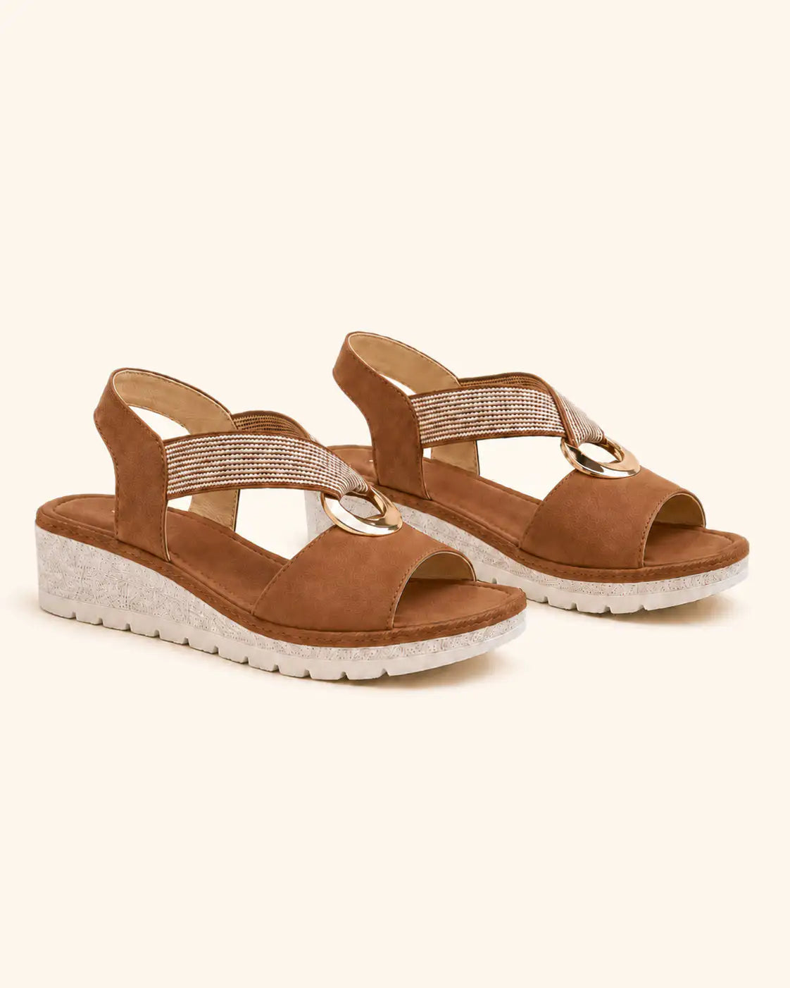 Pau | Amelia — Sandalias Cómodas Arco Dorado