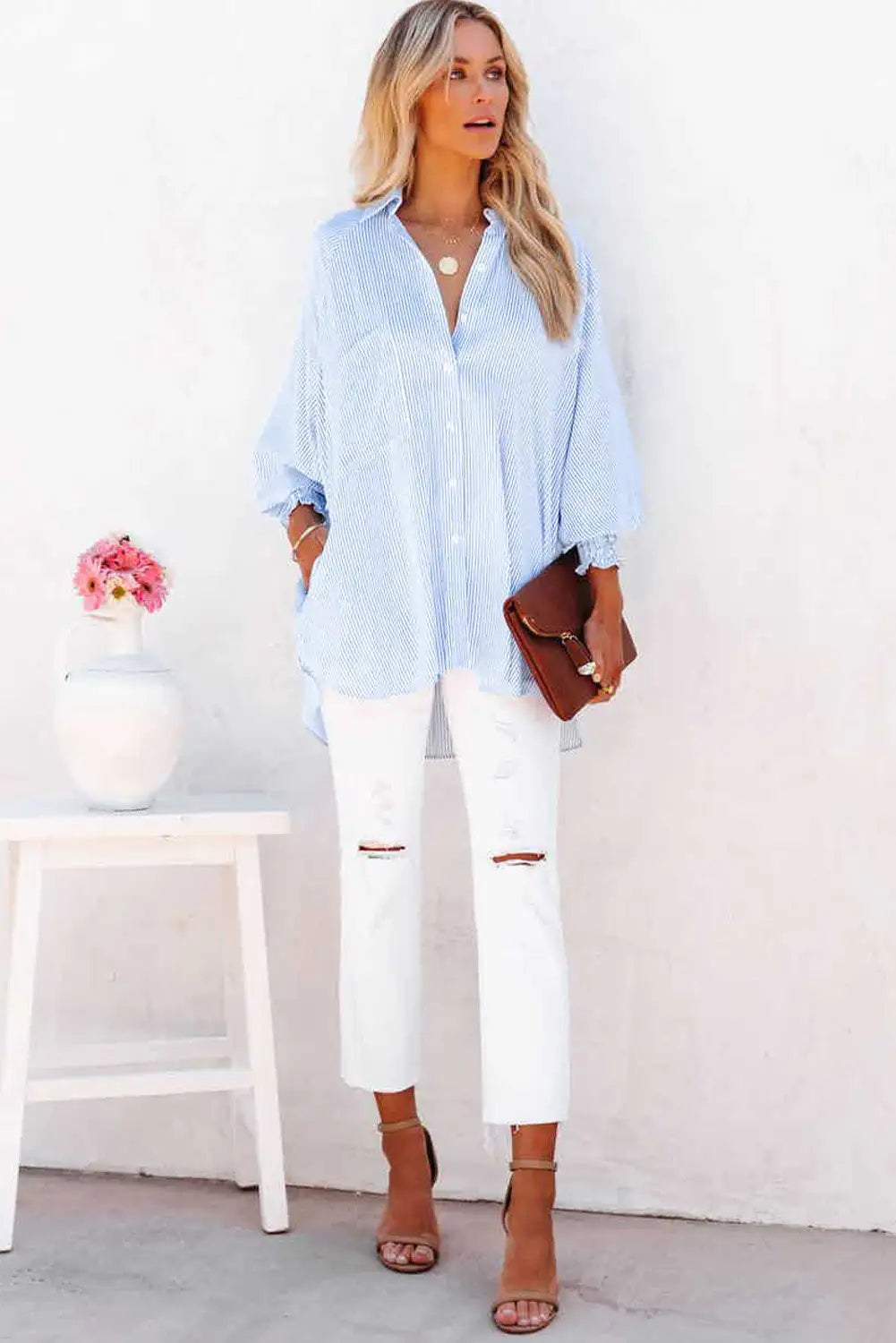 Jara | Camisa Oversize de Rayas en Tejido Ligero