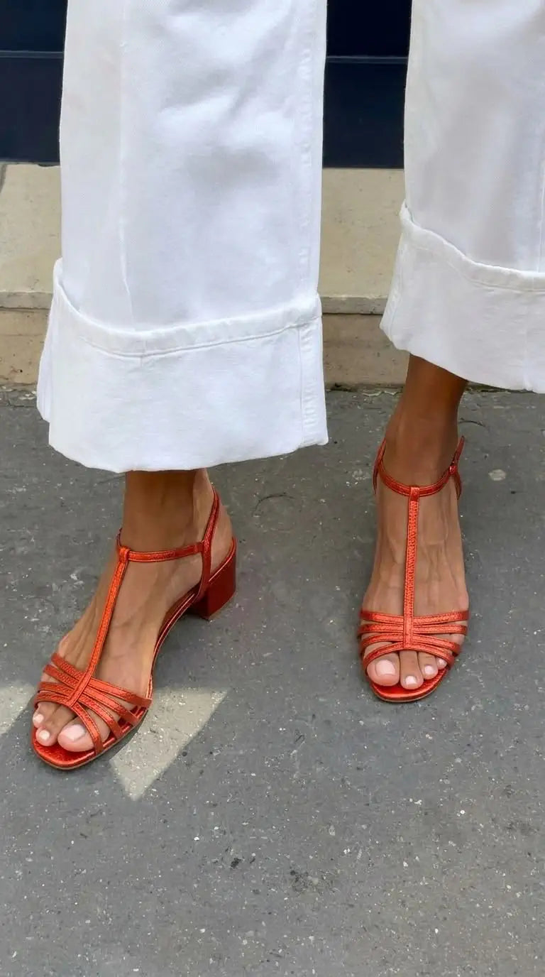 Fabiola | Tacones Metalizados con Hebilla