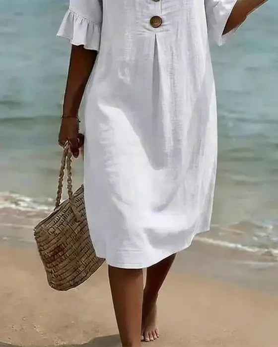 Formentera | Vestido de Lino Blanco