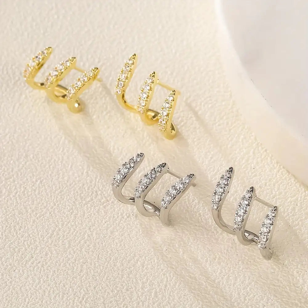 Flora | Pendientes Triples Elegantes
