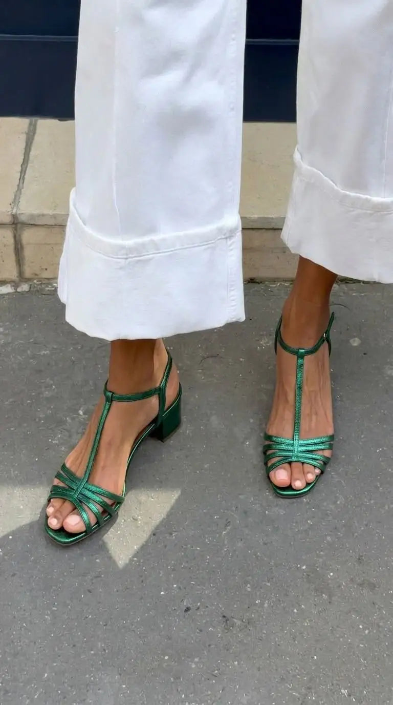 Fabiola | Tacones Metalizados con Hebilla