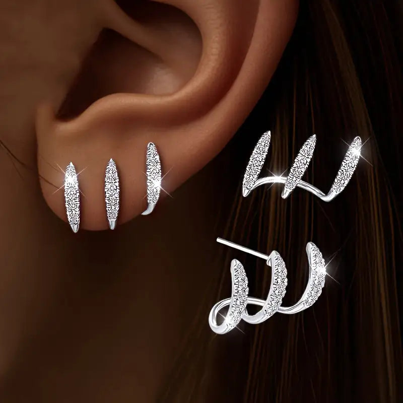 Flora | Pendientes Triples Elegantes