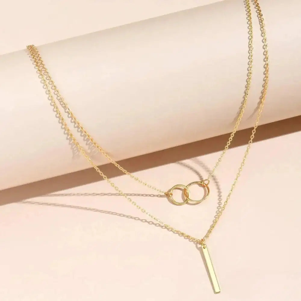 Nea™ | Collar de Doble Cadena Dorada en Capas