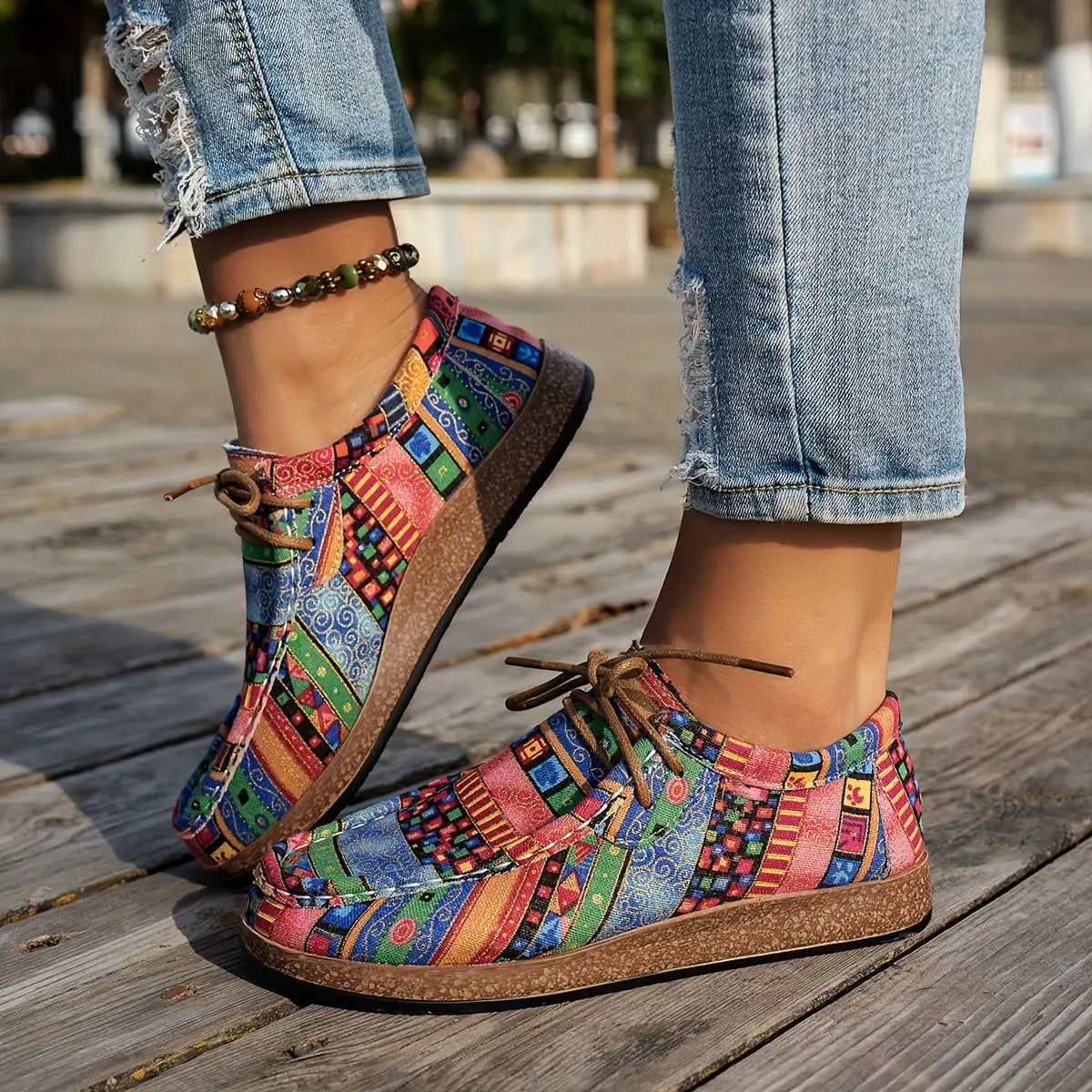 Carola | Zapatos con Estampado Patchwork