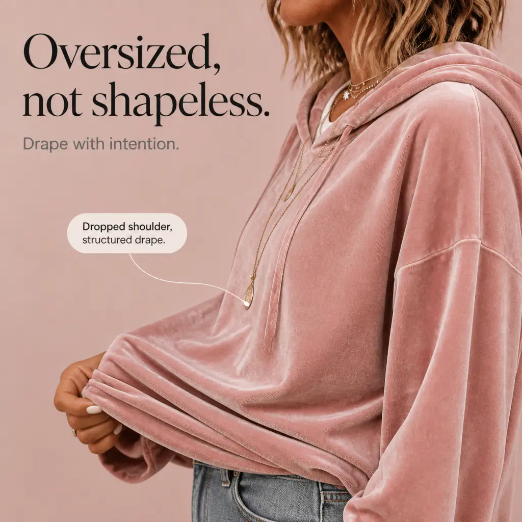 Cristina | Sudadera de Terciopelo con Puños de Volantes