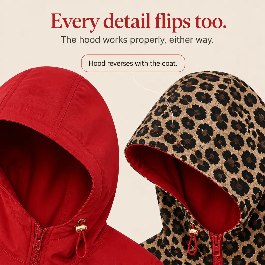 Susana | Abrigo Reversible de Leopardo con Capucha