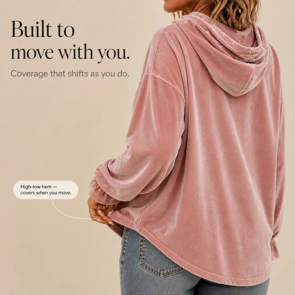 Cristina | Sudadera de Terciopelo con Puños de Volantes
