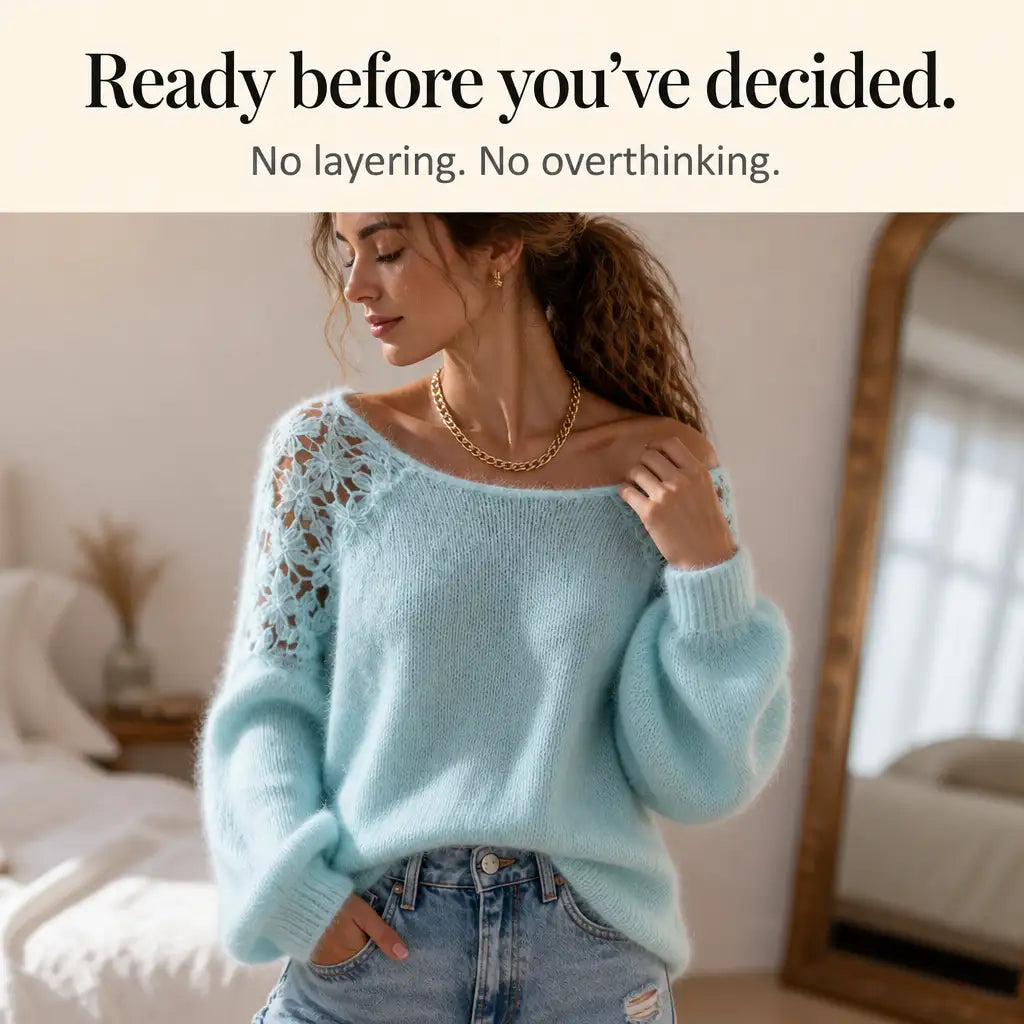 Adela | Jersey de Punto con Detalle de Encaje