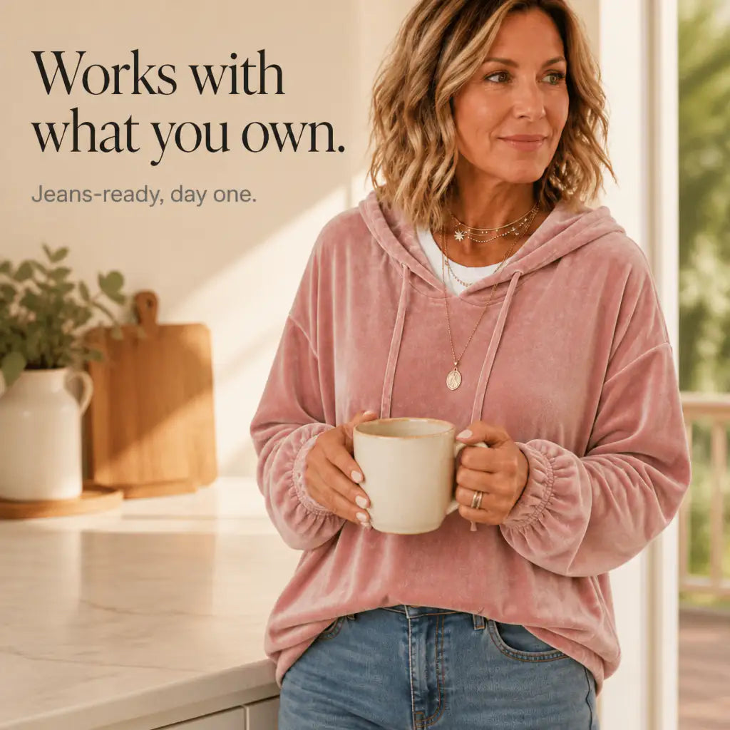 Cristina | Sudadera de Terciopelo con Puños de Volantes