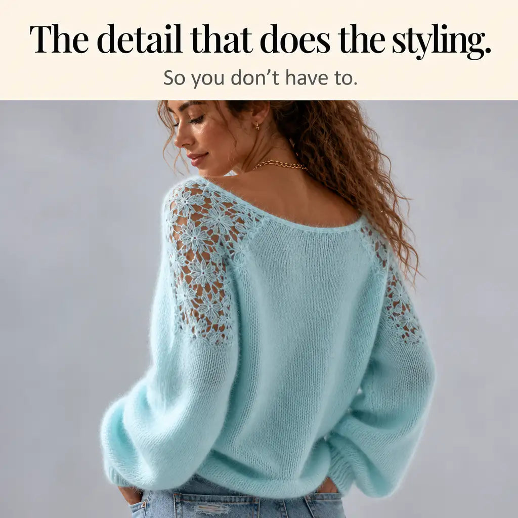 Adela | Jersey de Punto con Detalle de Encaje