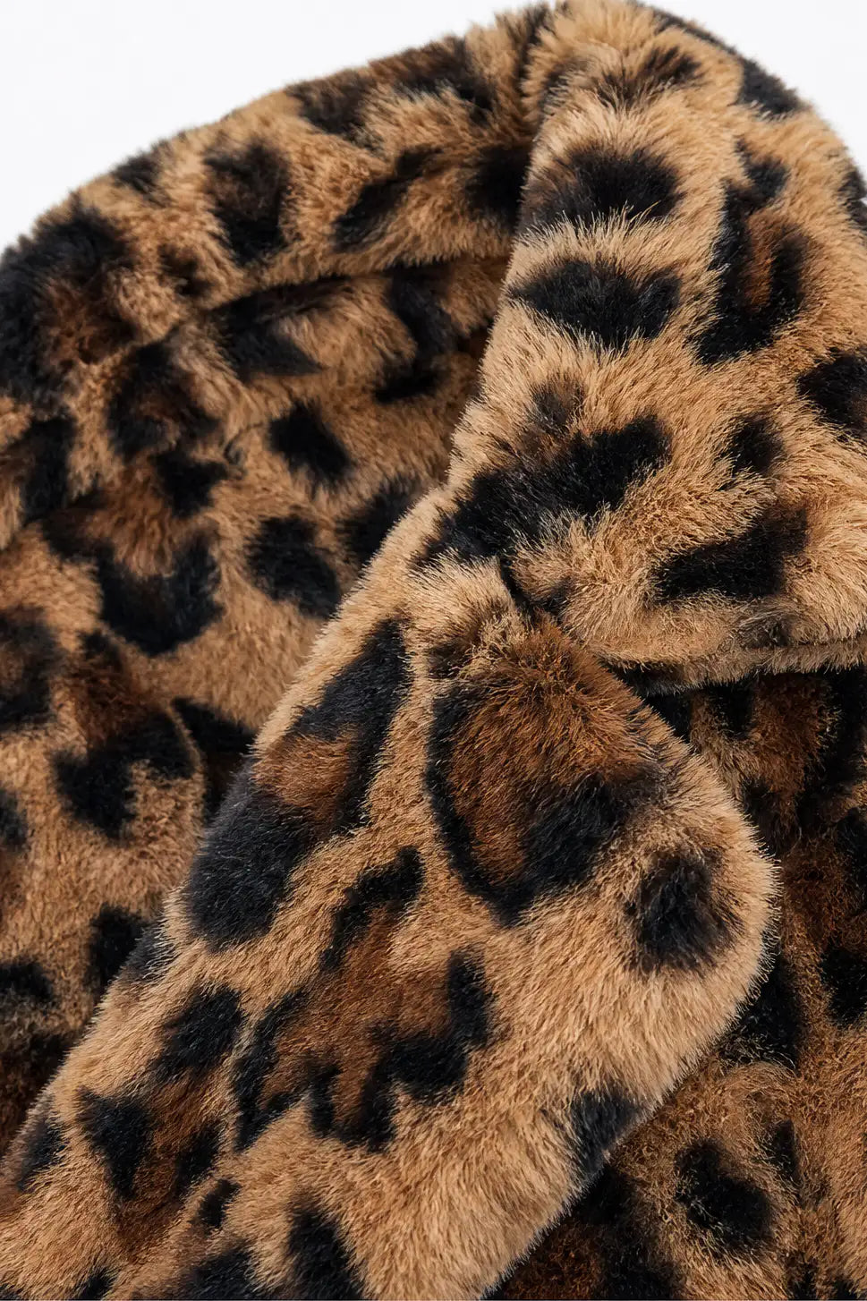 Leonor | Abrigo Largo de Pelo Sintético Leopardo