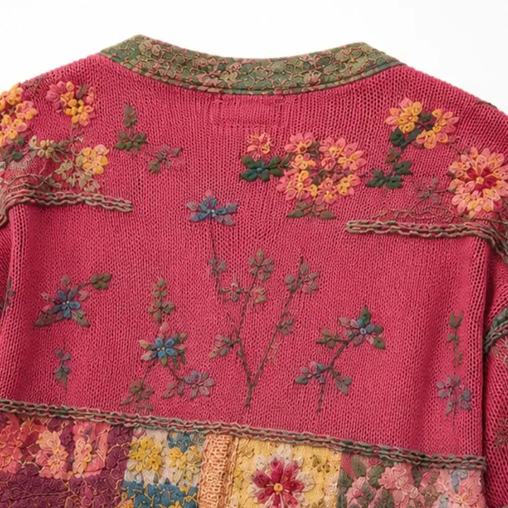 Emma | Cárdigan Bohemio Floral de Patchwork