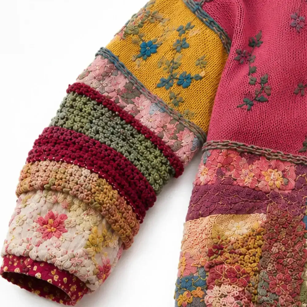 Emma | Cárdigan Bohemio Floral de Patchwork