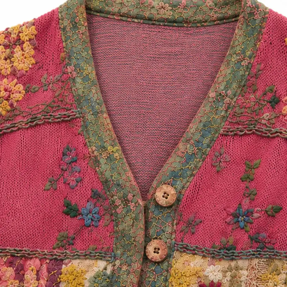 Emma | Cárdigan Bohemio Floral de Patchwork
