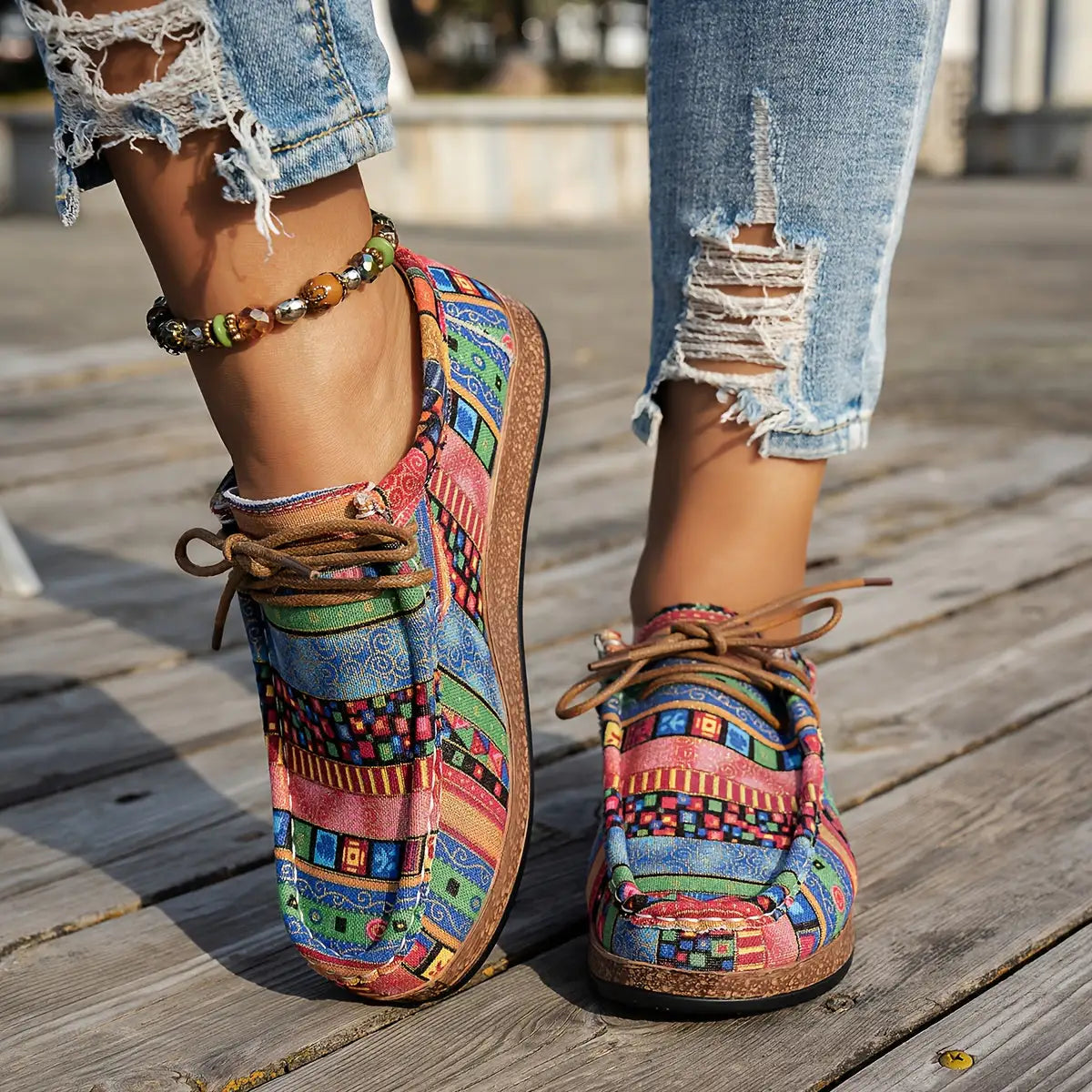 Carola | Zapatos con Estampado Patchwork