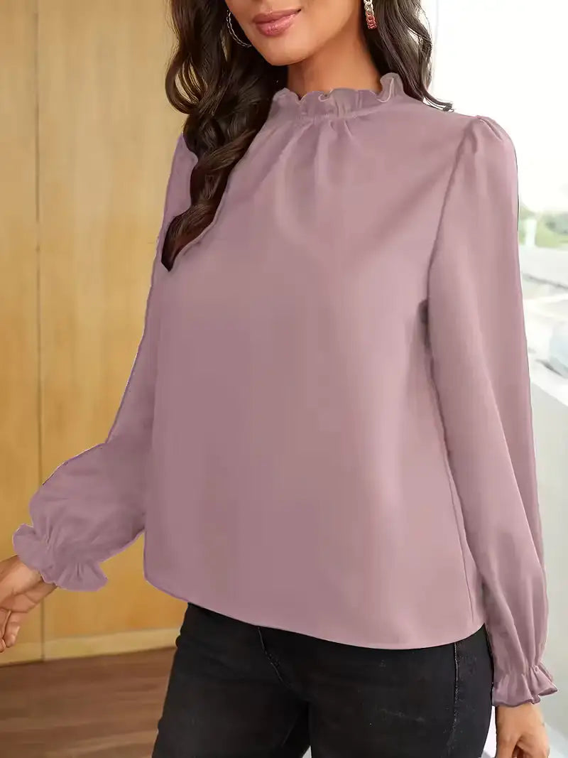 Aurelia™ | Blusa con Cuello de Volantes y Mangas Abullonadas