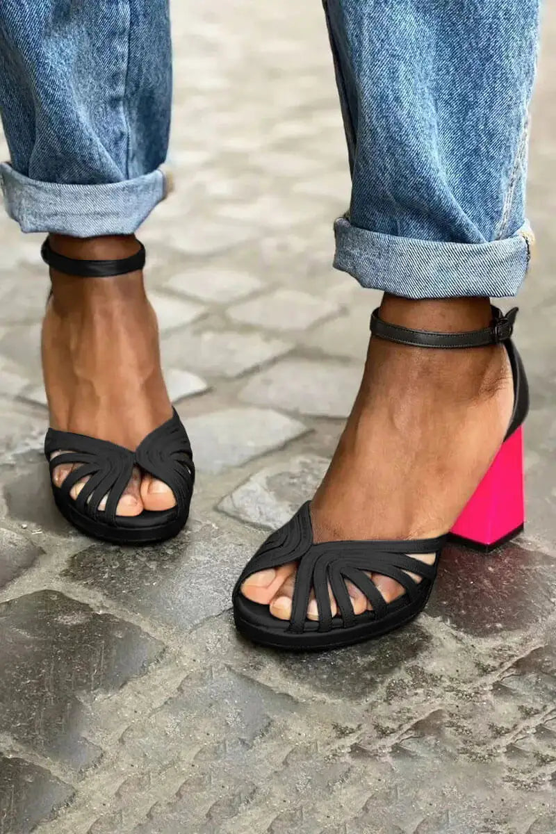 Sonia | Tacones Color Block con Hebilla