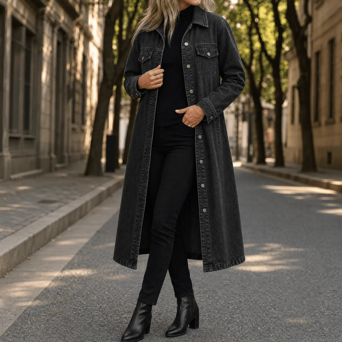 Delia | Abrigo Vaquero Largo Oversize