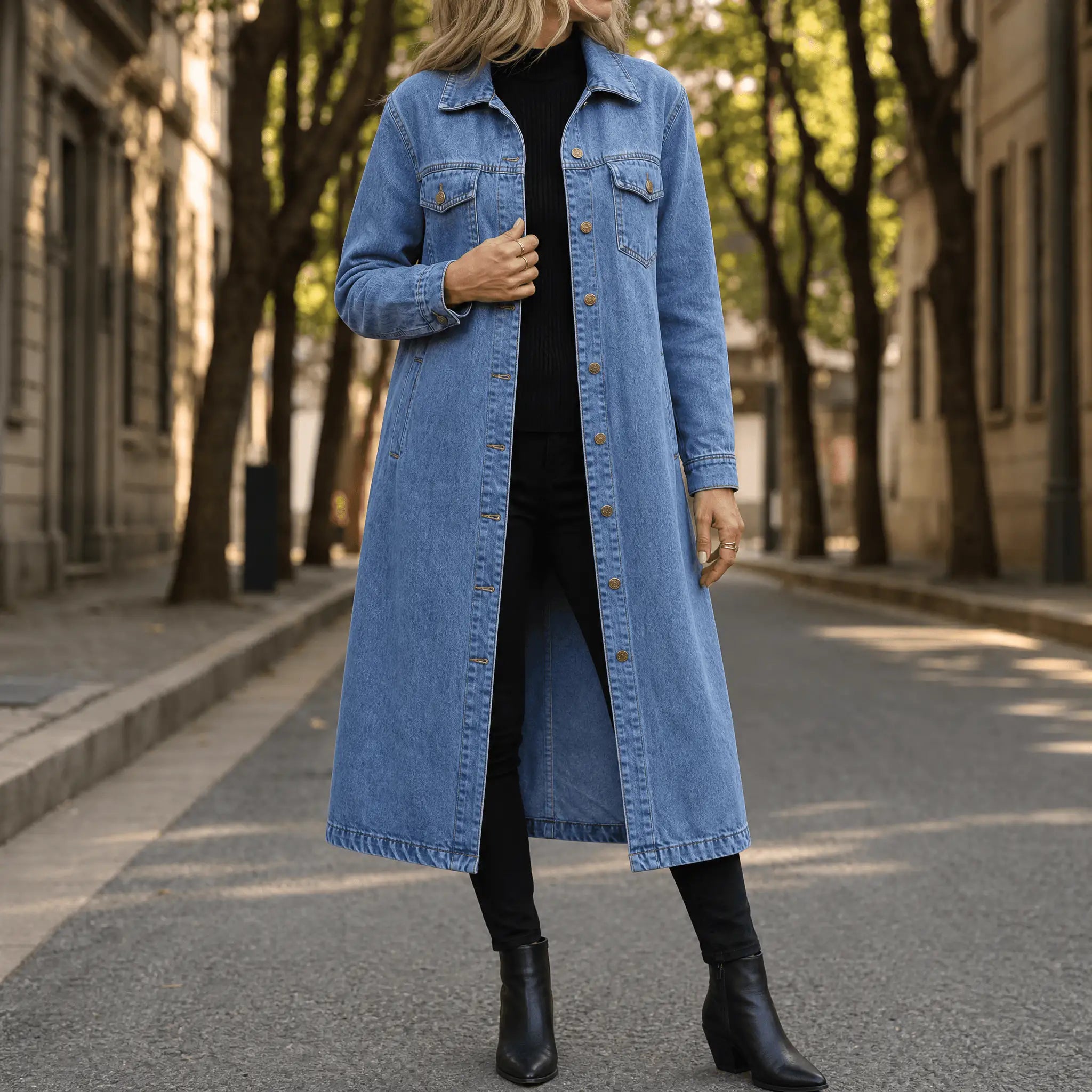 Delia | Abrigo Vaquero Largo Oversize