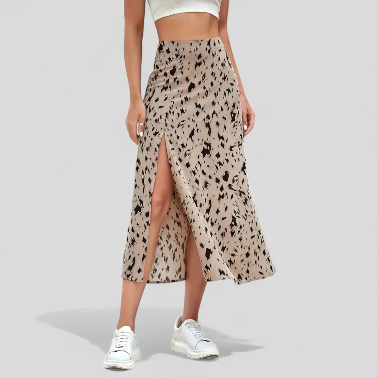 Cira | Falda Midi Estampada de Corte Ceñido
