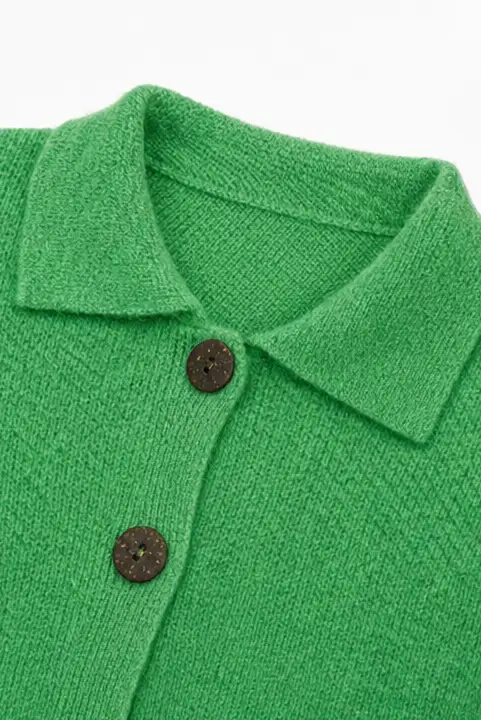 Ladislaa | Cárdigan con Cuello Camisero y Botones