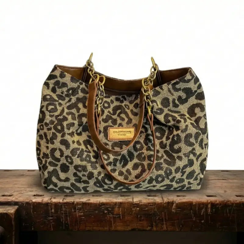Olivia | Bolso de Lona con Estampado de Leopardo