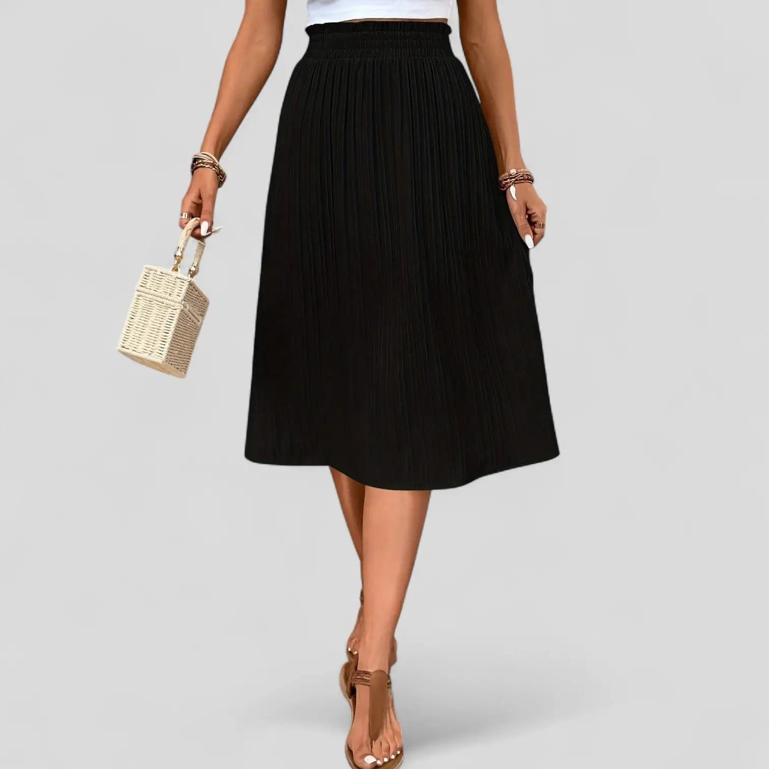 Berta | Falda Midi Plisada Versátil