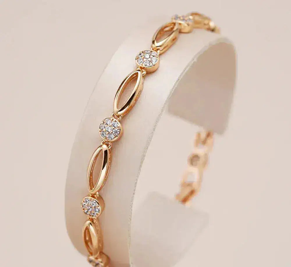 Socorro | Pulsera Dorada Elegante con Circonita