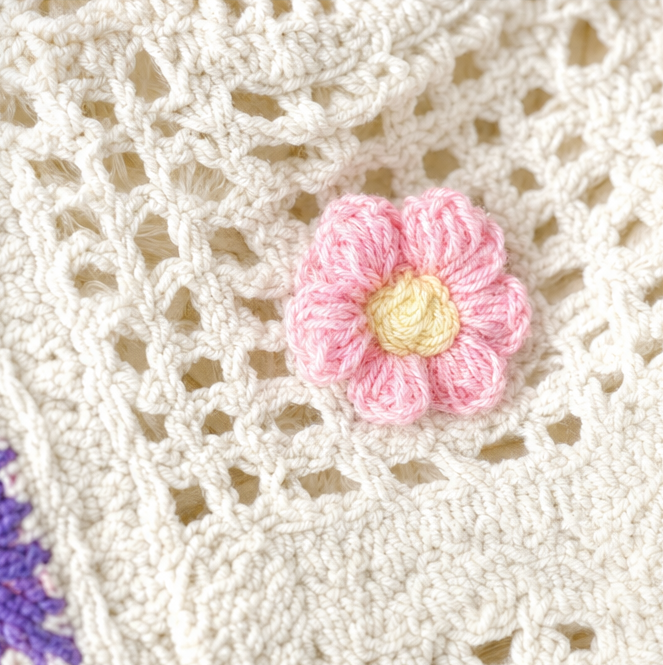 Nicasia | Bolso de Hombro de Crochet con Flores