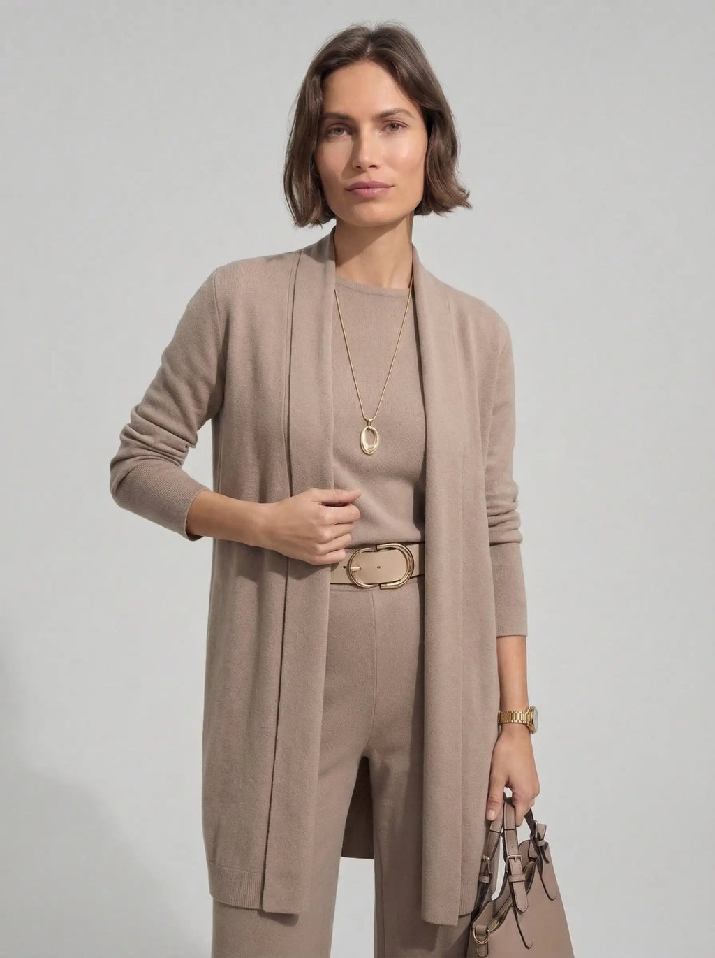 Elena | Conjunto - Cárdigan Largo, Top y Pantalón