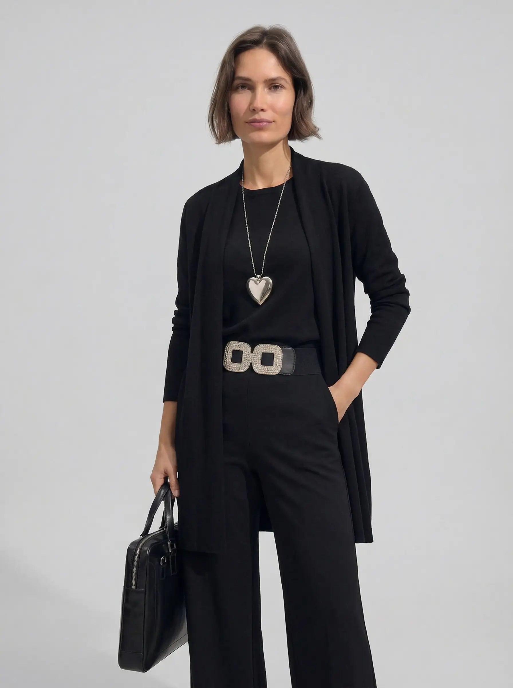 Elena | Conjunto - Cárdigan Largo, Top y Pantalón
