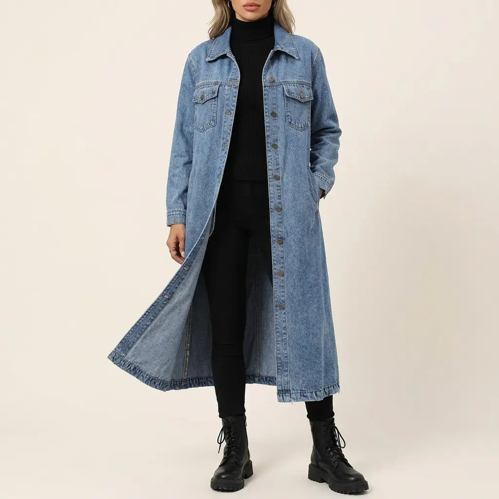 Delia | Abrigo Vaquero Largo Oversize