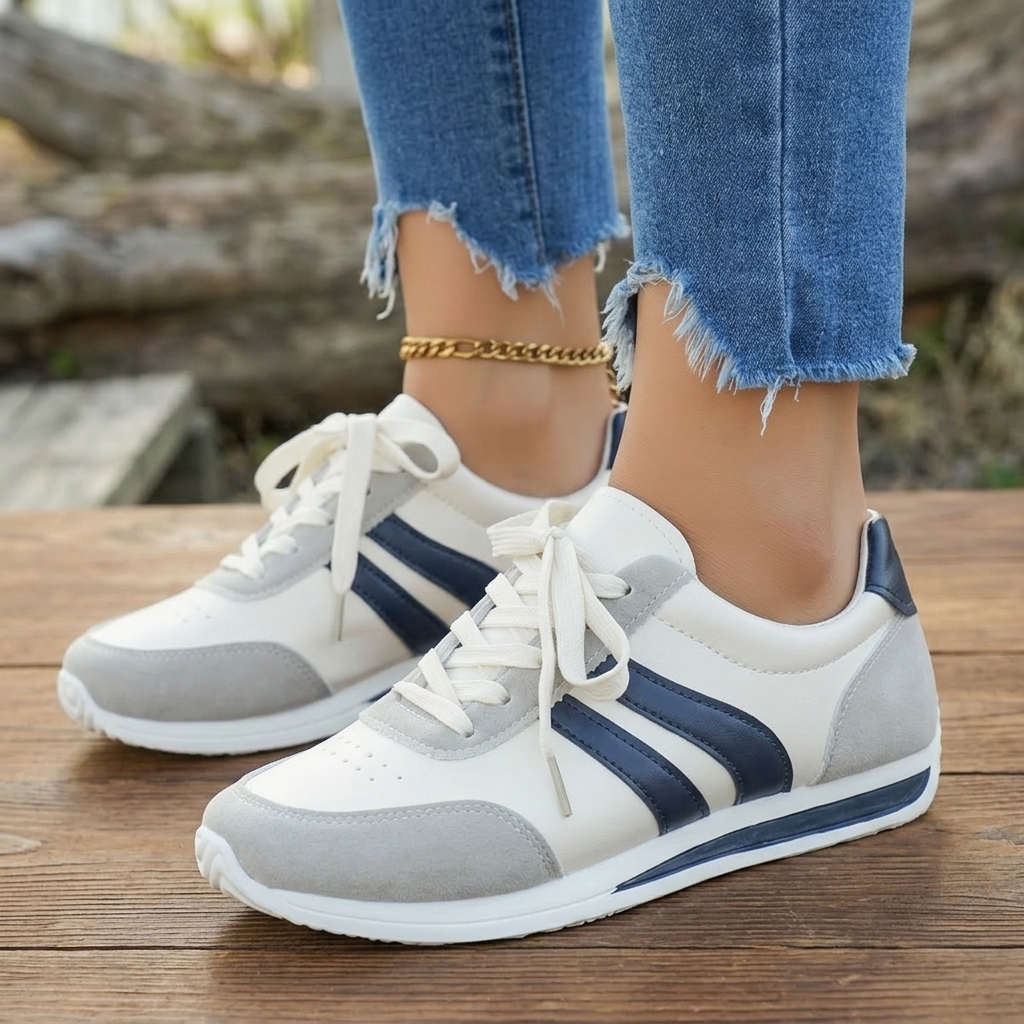 Celestina | Zapatilla Ligera con Rayas Retro