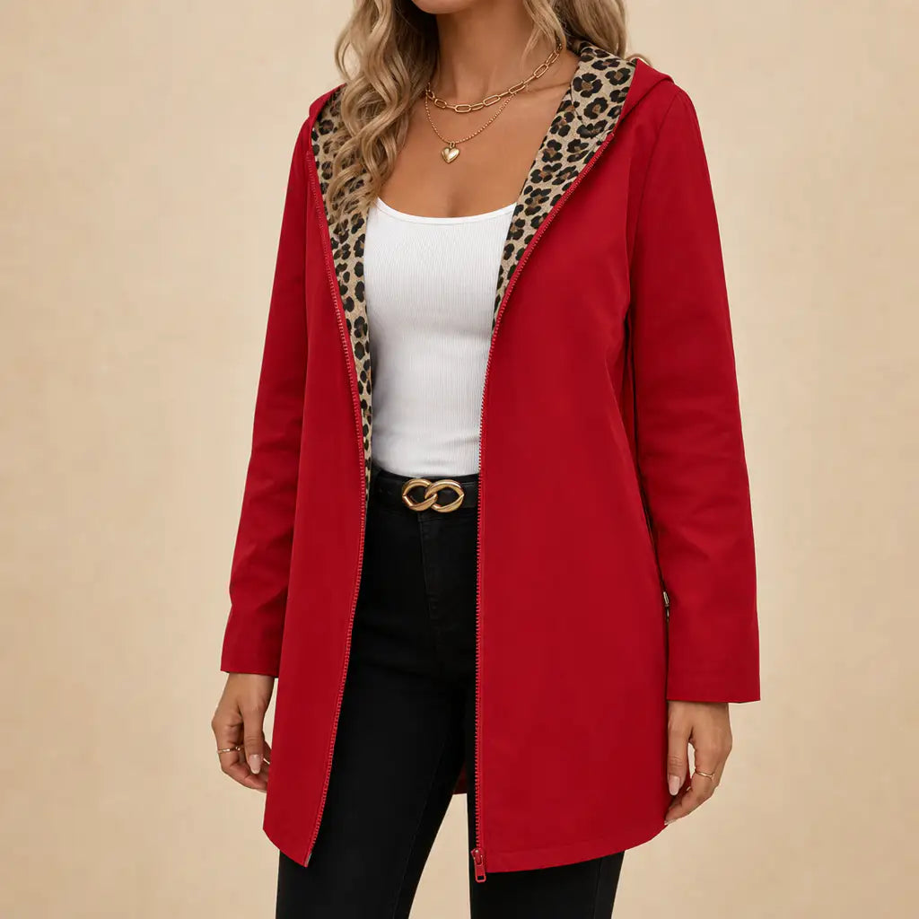 Susana | Abrigo Reversible de Leopardo con Capucha