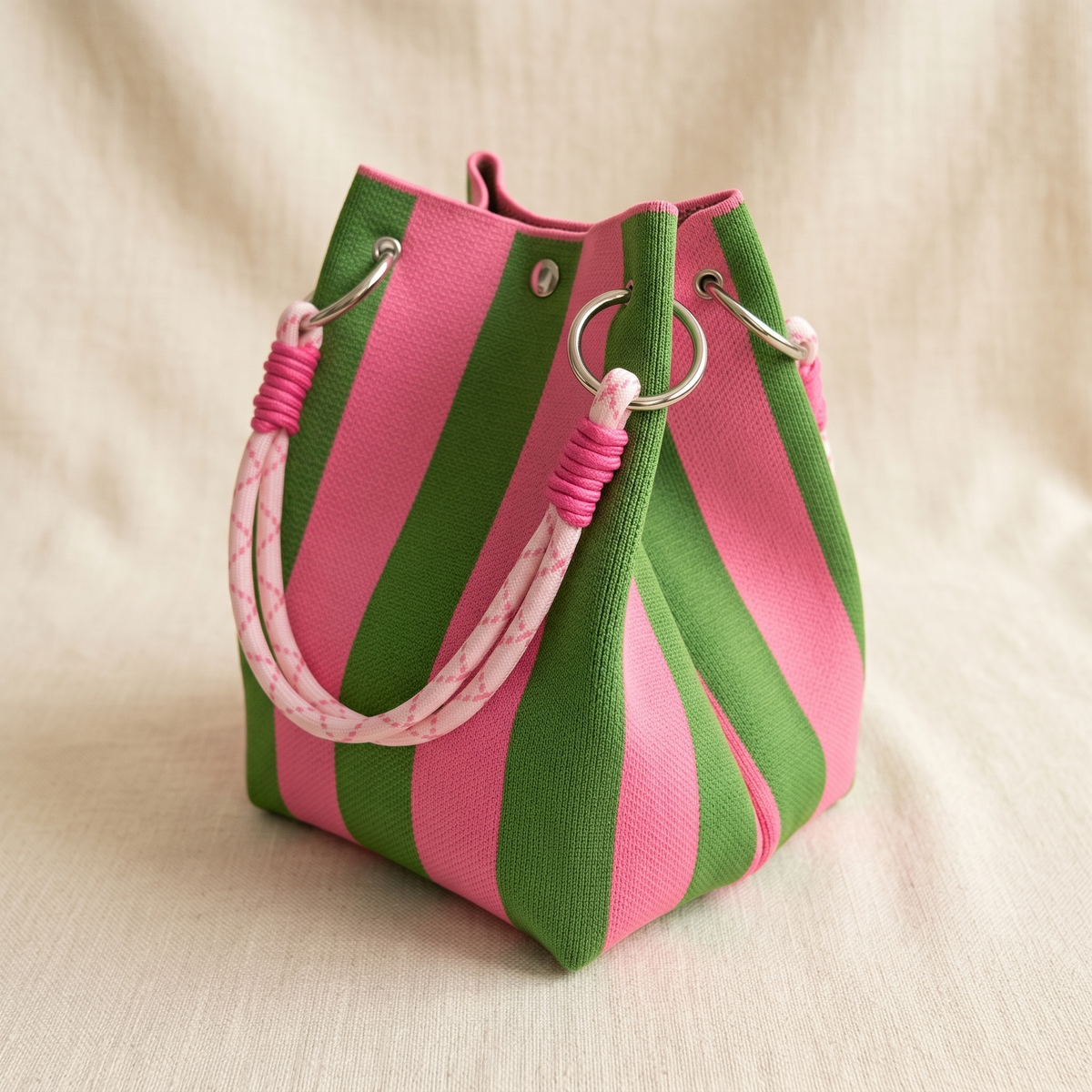 Diana | Bolso Saco de Punto a Rayas