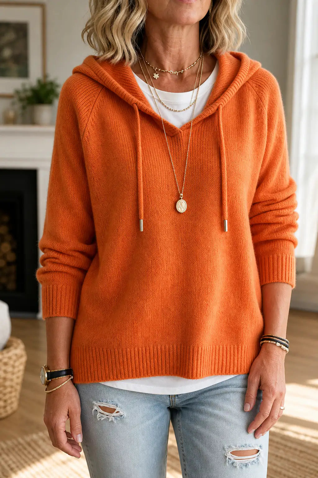 Ana | Sudadera de Canalé con Capucha y Cordón