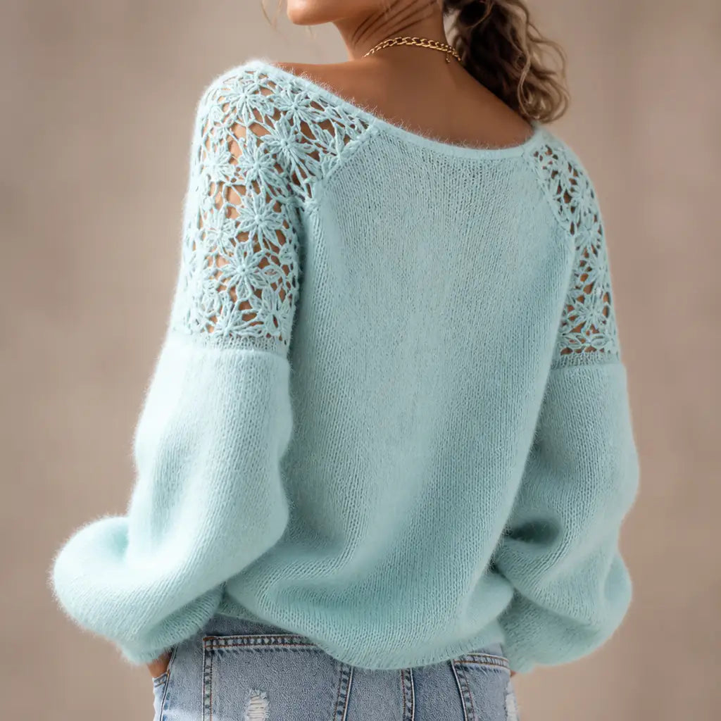 Adela | Jersey de Punto con Detalle de Encaje