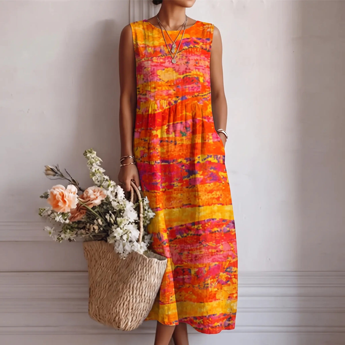 Laura™ | Vestido Midi Cotidiano