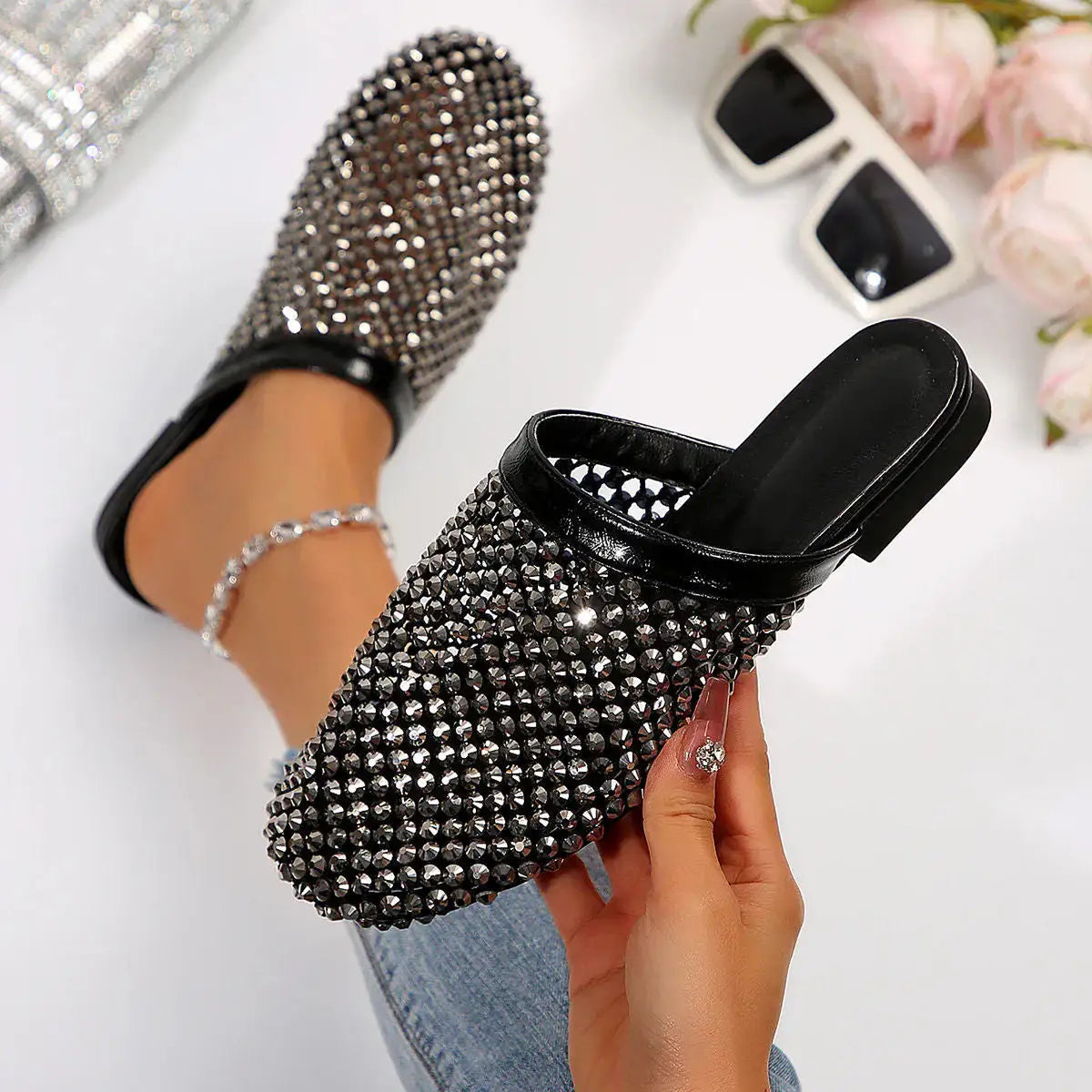 Rosenvale™ | Sandalias con Pedrería y Punta Redonda