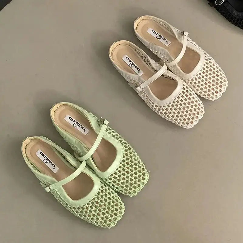 Valcenza™ | Mules de Malla Transpirable con Hebilla