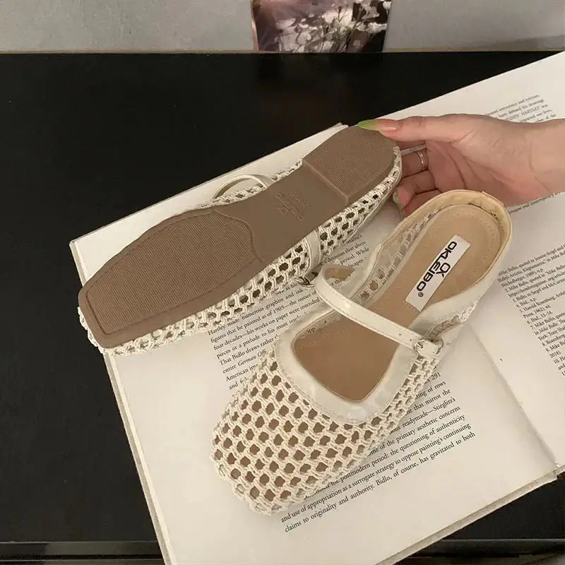 Valcenza™ | Mules de Malla Transpirable con Hebilla