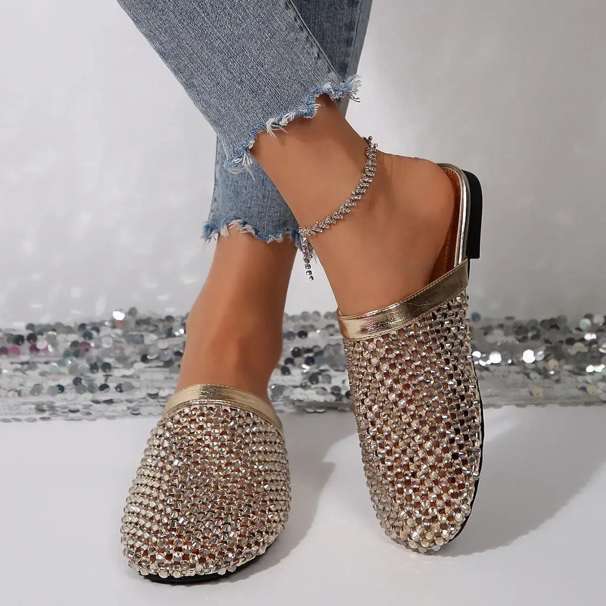Rosenvale™ | Sandalias con Pedrería y Punta Redonda