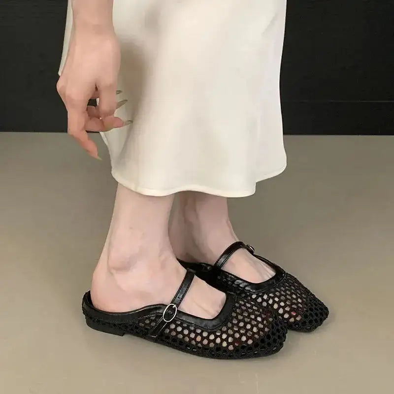 Valcenza™ | Mules de Malla Transpirable con Hebilla