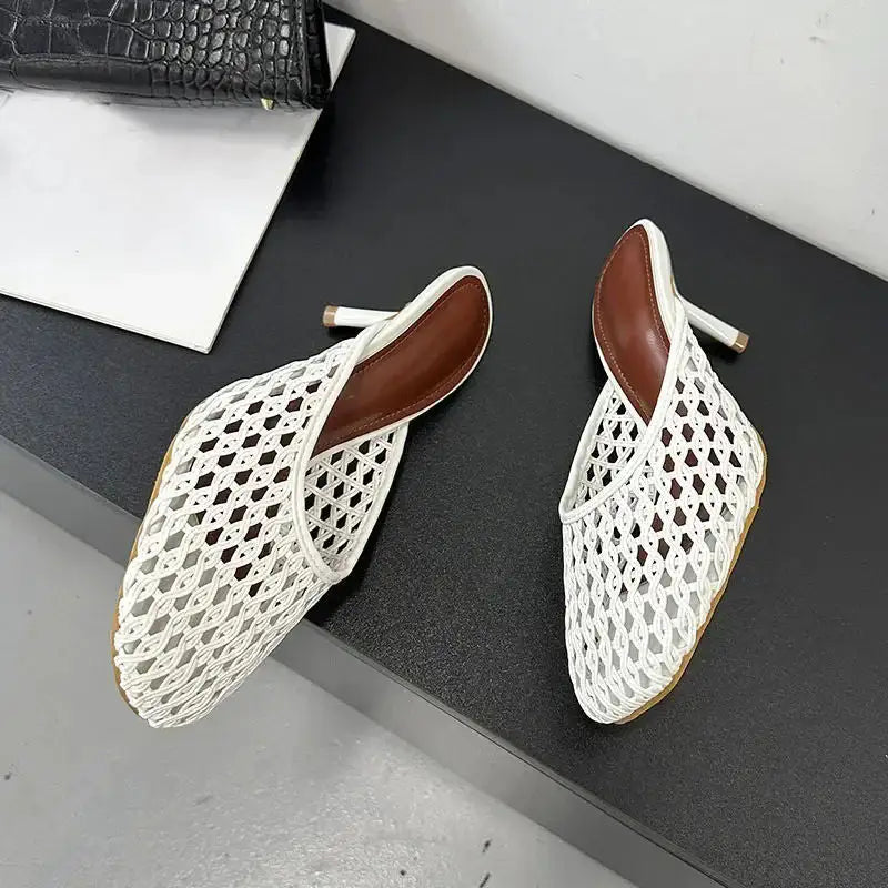 Savoy™ | Mules de Tacón de Malla Transpirable
