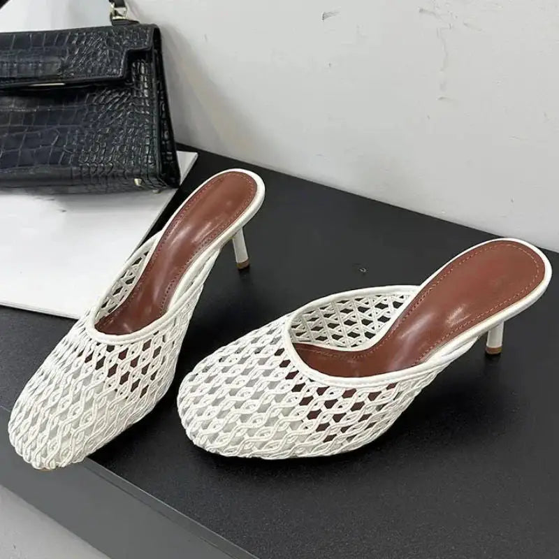 Savoy™ | Mules de Tacón de Malla Transpirable