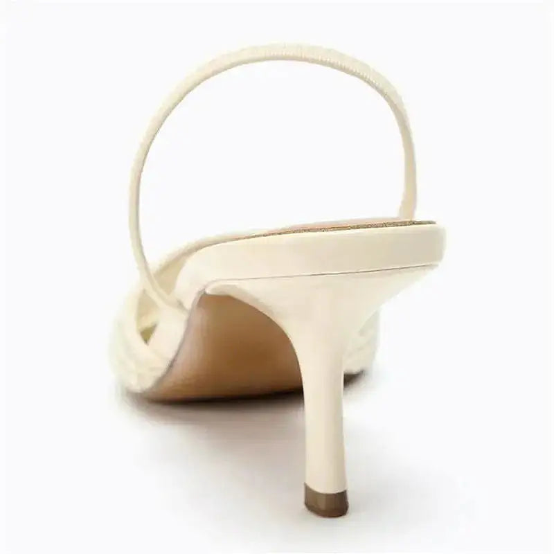 Ventoré™ | Sandalias de Tacón Alto con Cuentas en Beige