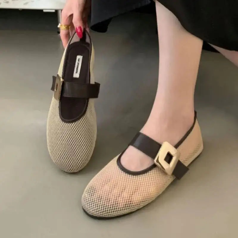 Belcour™ | Bailarinas de Malla Transpirable con Hebilla